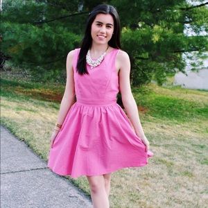 Preppy Lauren James Emerson Pink Seersucker Dress